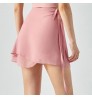 Women's Breathable Fast Dry 100% Polyester Light Weight Dancing Skirts Blank Color Strings Tie Yoga Chiffon Skirt