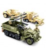 Model Toy Building Block Zhorya Sluban 552pcs World War II Model Set Toy Military Vehicles Army Assembly Building Block Set Toy