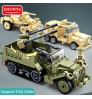 Model Toy Building Block Zhorya Sluban 552pcs World War II Model Set Toy Military Vehicles Army Assembly Building Block Set Toy
