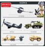 Model Toy Building Block Zhorya Sluban 552pcs World War II Model Set Toy Military Vehicles Army Assembly Building Block Set Toy