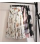 Women Summer Skirts 2022 Vintage Printed Chiffon A-Link Skirt Bohemian Bow Waist Casual Holiday Beach Midi Skirt With Lining New