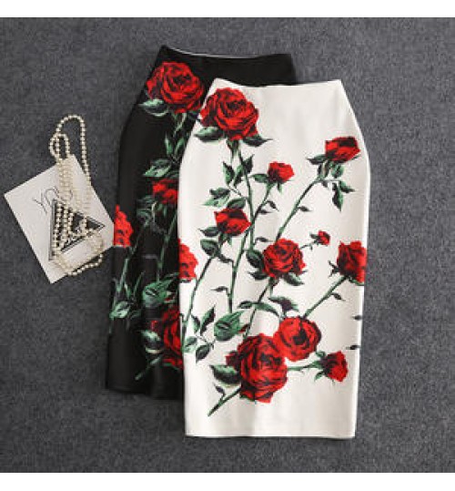 Hot Sale Elegant Casual Split Short Faldas Female Floral Printed Skinny OL Bodycon Womens Mini Pencil Skirts